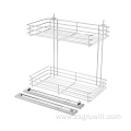 Kitchen double drawer side pull metal basket